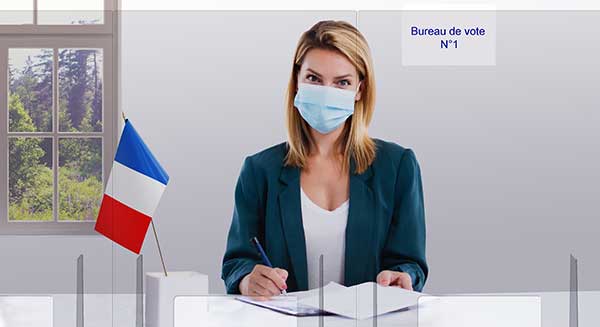 Protection covid 19 du bureau de vote